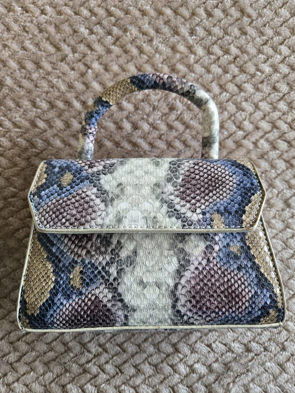 Trendy Y2K Snake Print Mini Top Handle Handbag